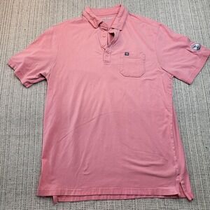 Matte Grey Polo Shirt Mens Medium Pink Pebble Beach Golf Short Sleeve Casual